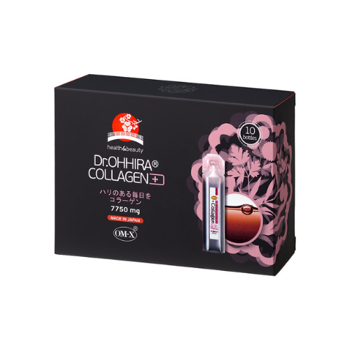Bottiglia di Dr. OHHIRA® COLLAGEN+ con collagene di pesce a basso peso molecolare